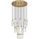 Beau 27 Light 36 inch Rubbed Brass Chandelier Ceiling Light