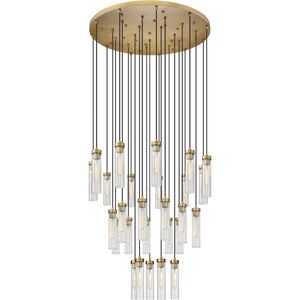 Beau 27 Light 36 inch Rubbed Brass Chandelier Ceiling Light