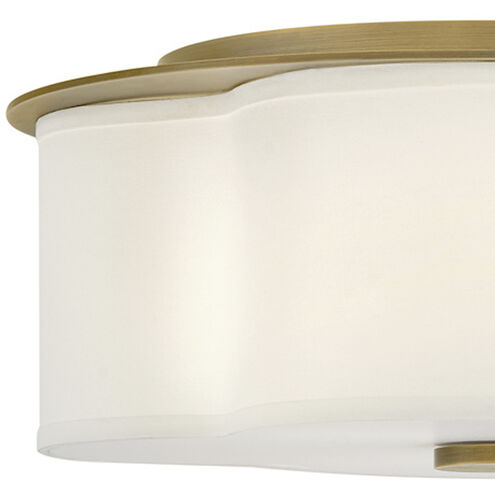 Delaney 3 Light 20 inch Heritage Brass Flush Mount Ceiling Light