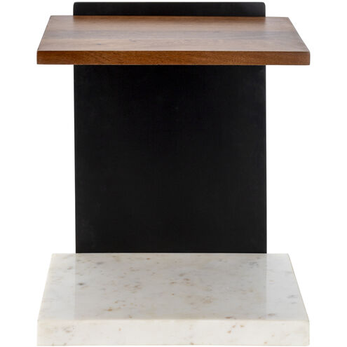 Cordier 21.5 X 18 inch Top: Brown; Base: Black/White End Table