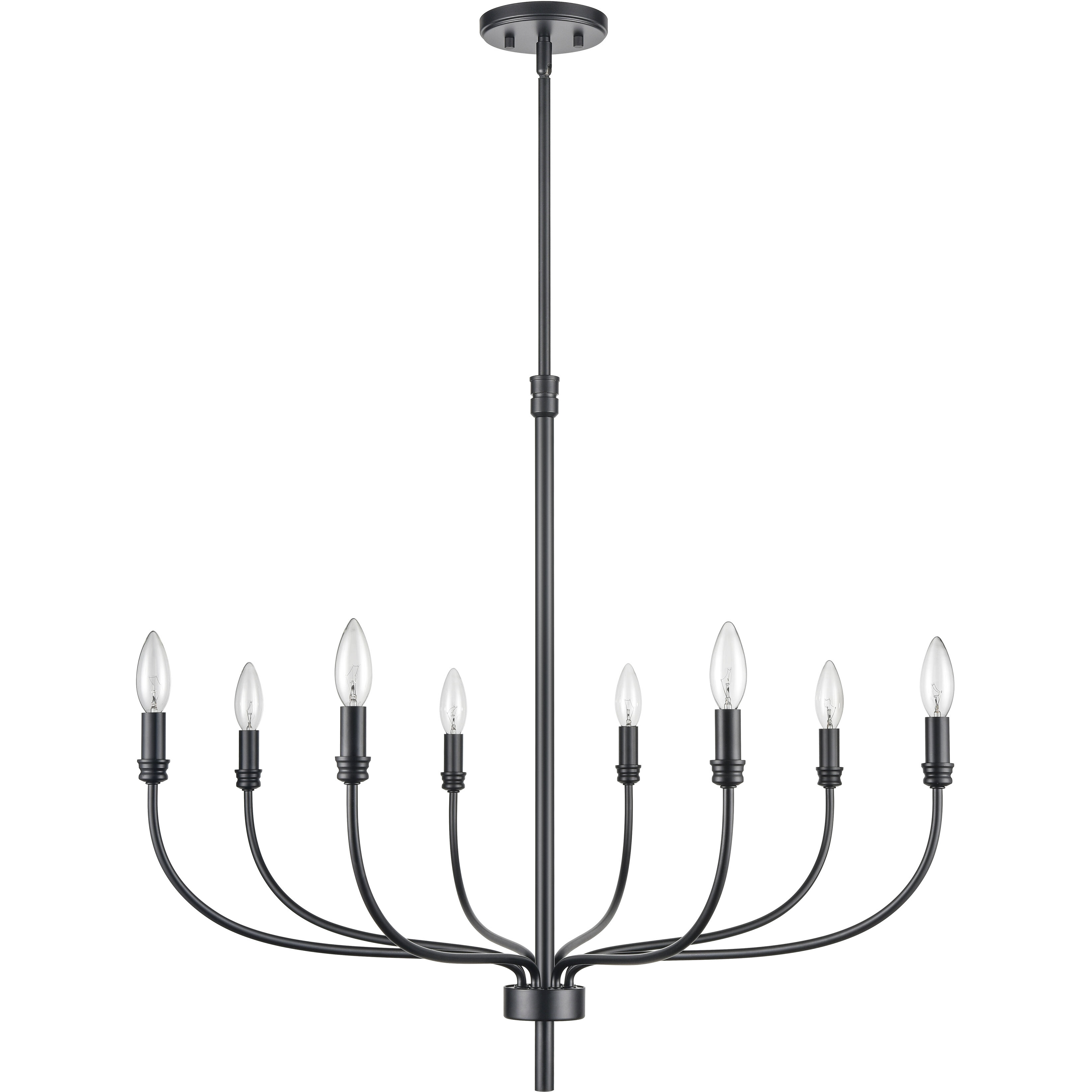 Newland 8 Light 34 inch Matte Black Chandelier Ceiling Light