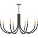 Wand 8 Light 38 inch Matte Black/Aged Brass Chandelier Ceiling Light in Matte Black and Aged Brass