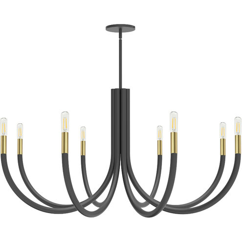Wand 8 Light 38 inch Matte Black/Aged Brass Chandelier Ceiling Light in Matte Black and Aged Brass