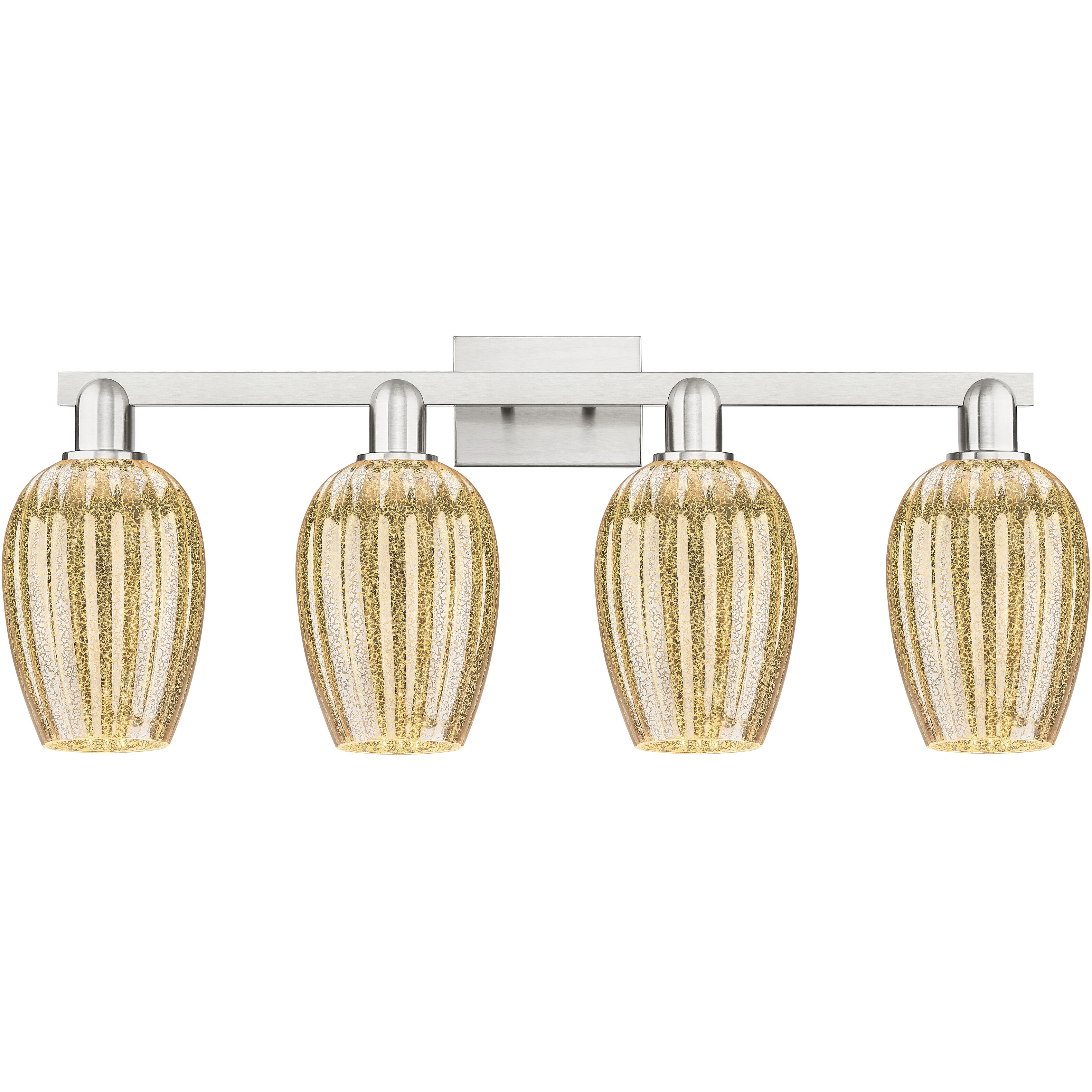 Preston 4 Light 36 inch Brushed Satin Nickel Bath Vanity Light Wall Light in Mercury Glass