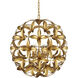Helenium 6 Light 24 inch Contemporary Gold Leaf and Contemporary Gold Orb Chandelier Ceiling Light