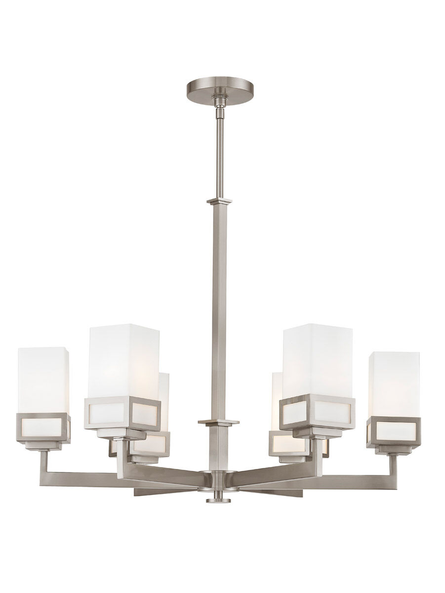 Harding 6 Light 29 inch Brushed Nickel Chandelier Ceiling Light