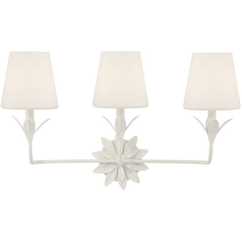 Broche 3 Light 25 inch Matte White Bath Vanity Light Wall Light