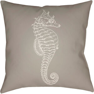 Seahorse 18 X 18 inch Beige and Neutral Outdoor Throw Pillow
