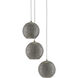 Giro 3 Light 8 inch Painted Silver/Nickel/Blue Multi-Drop Pendant Ceiling Light