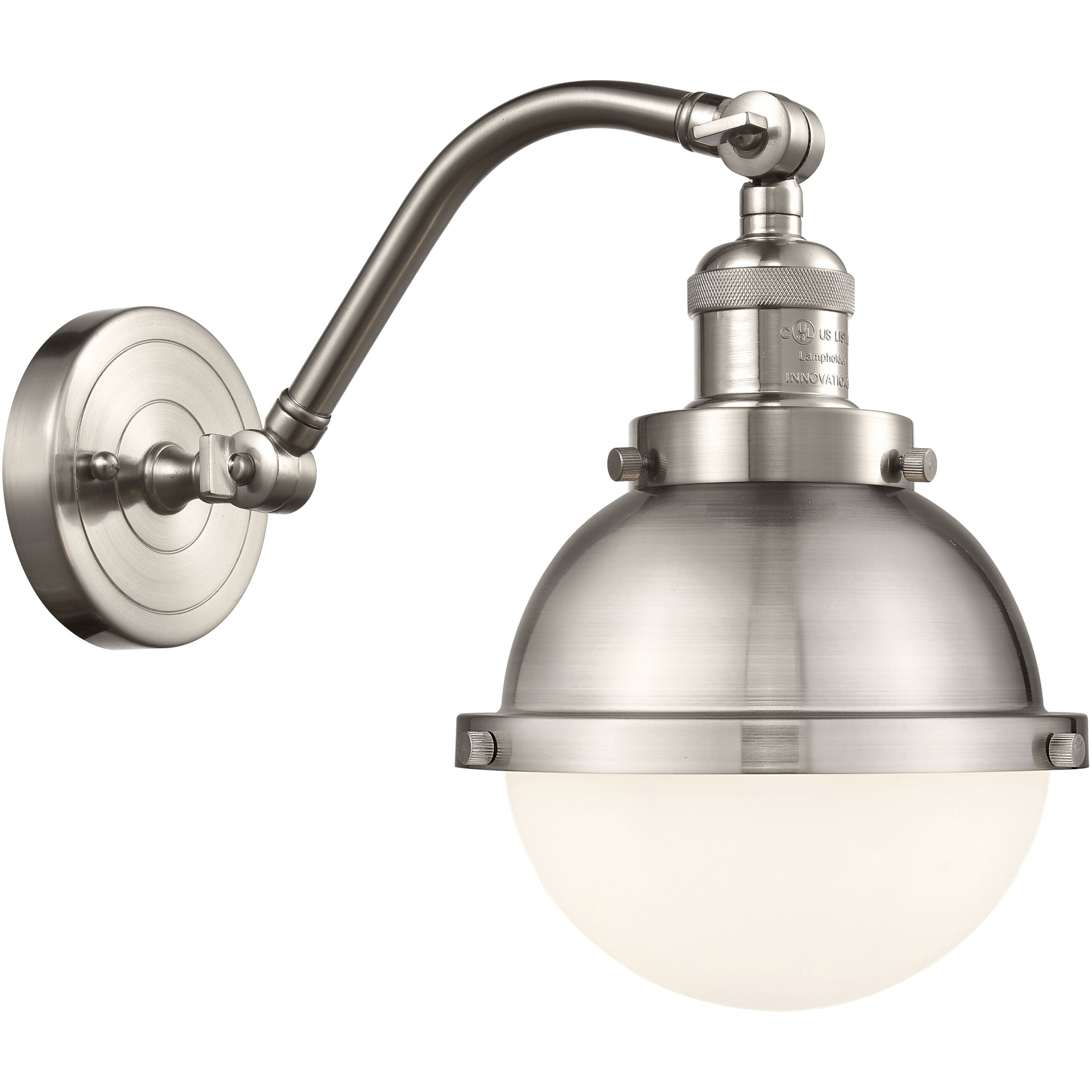 Franklin Restoration Hampden 1 Light 7.25 inch Brushed Satin Nickel Sconce Wall Light in Matte White Glass