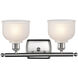 Ballston Dayton 2 Light 16 inch Brushed Satin Nickel Bath Vanity Light Wall Light in White Glass, Ballston