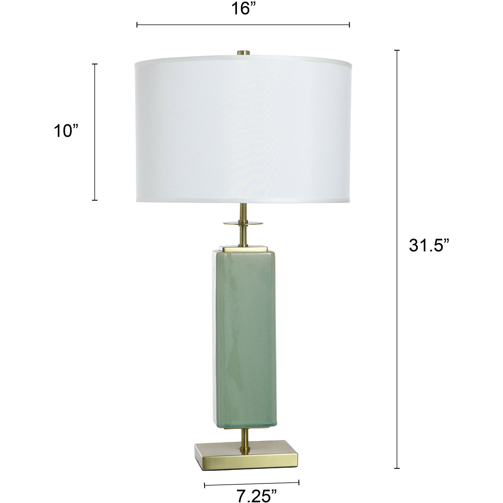 Dann Foley 30.5 inch 150 watt Melon Green and Brushed Brass Table Lamp Portable Light