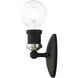 Lansdale 1 Light 5 inch Black with Brushed Nickel Accents Single Vanity Sconce Wall Light, Single