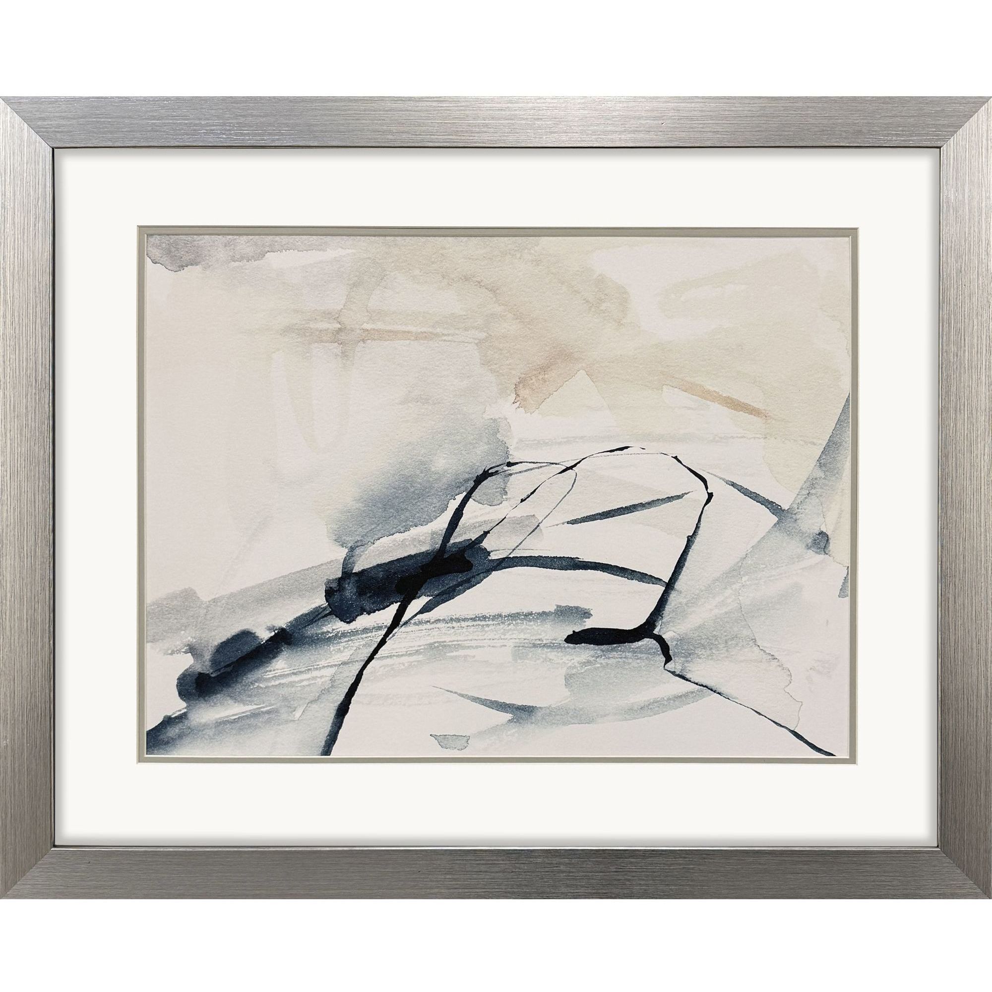 Indigo Markings Blue and Beige and Gray Framed Art, Propac