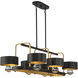 Chambord 6 Light 41.25 inch Vintage Black with Warm Brass Accents Linear Chandelier Ceiling Light, Lighting One