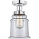 Edison Canton 1 Light 6 inch Polished Chrome Semi-Flush Mount Ceiling Light in Clear Glass