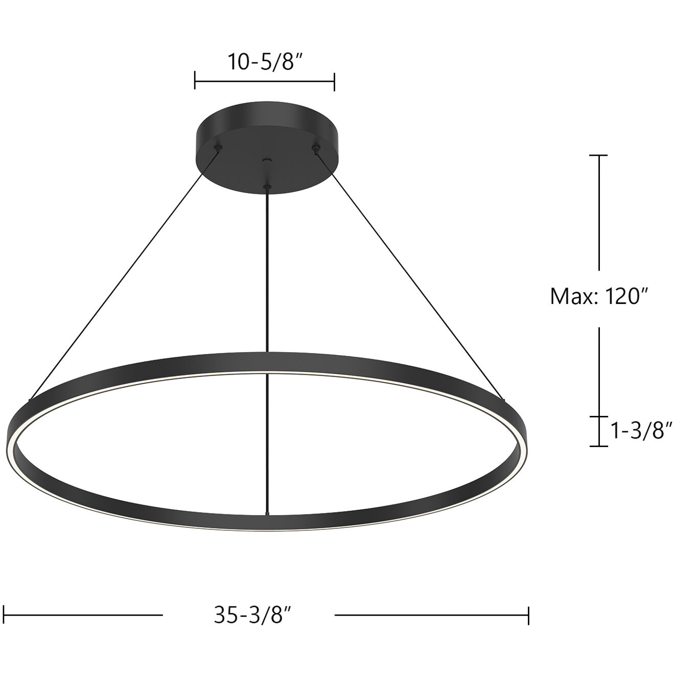 Cerchio Pendant Ceiling Light in Black