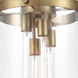 Restoration Pilaster 4 Light 13 inch Brushed Brass Mini Pendant Ceiling Light, Restoration