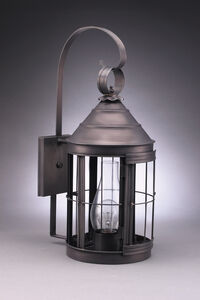 Heal 1 Light 21 inch Antique Brass Outdoor Wall Lantern in Clear Seedy Glass, No Scroll, Chimney, Medium