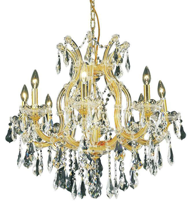 Maria Theresa 9 Light 26 inch Gold Dining Chandelier Ceiling Light in Clear, Royal Cut