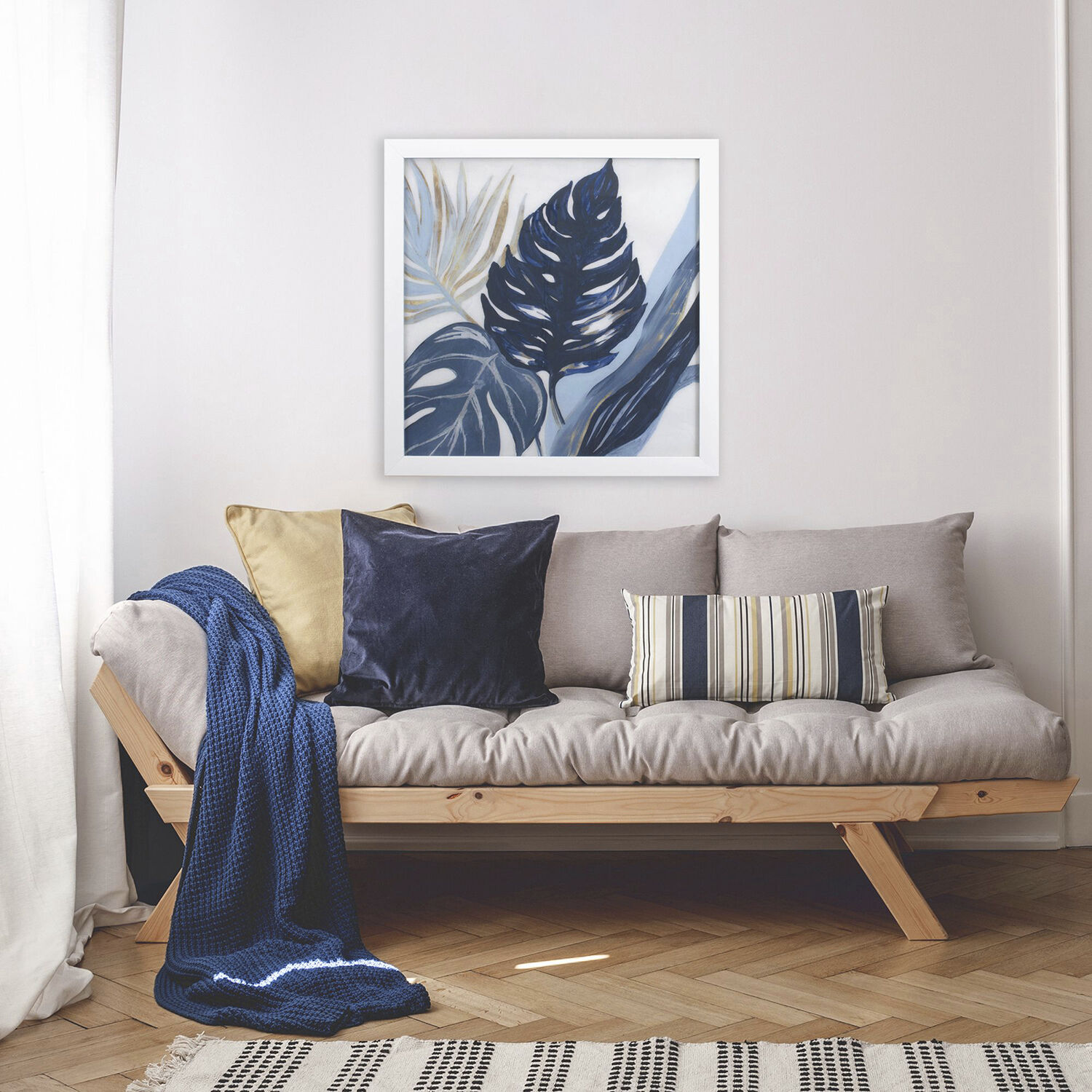 Blue Palms 27 X 27 inch Non-Glass Framed Art, Propac