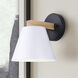 Harlyn 1 Light 9.13 inch Black/White/Wood Vanity Light Wall Light
