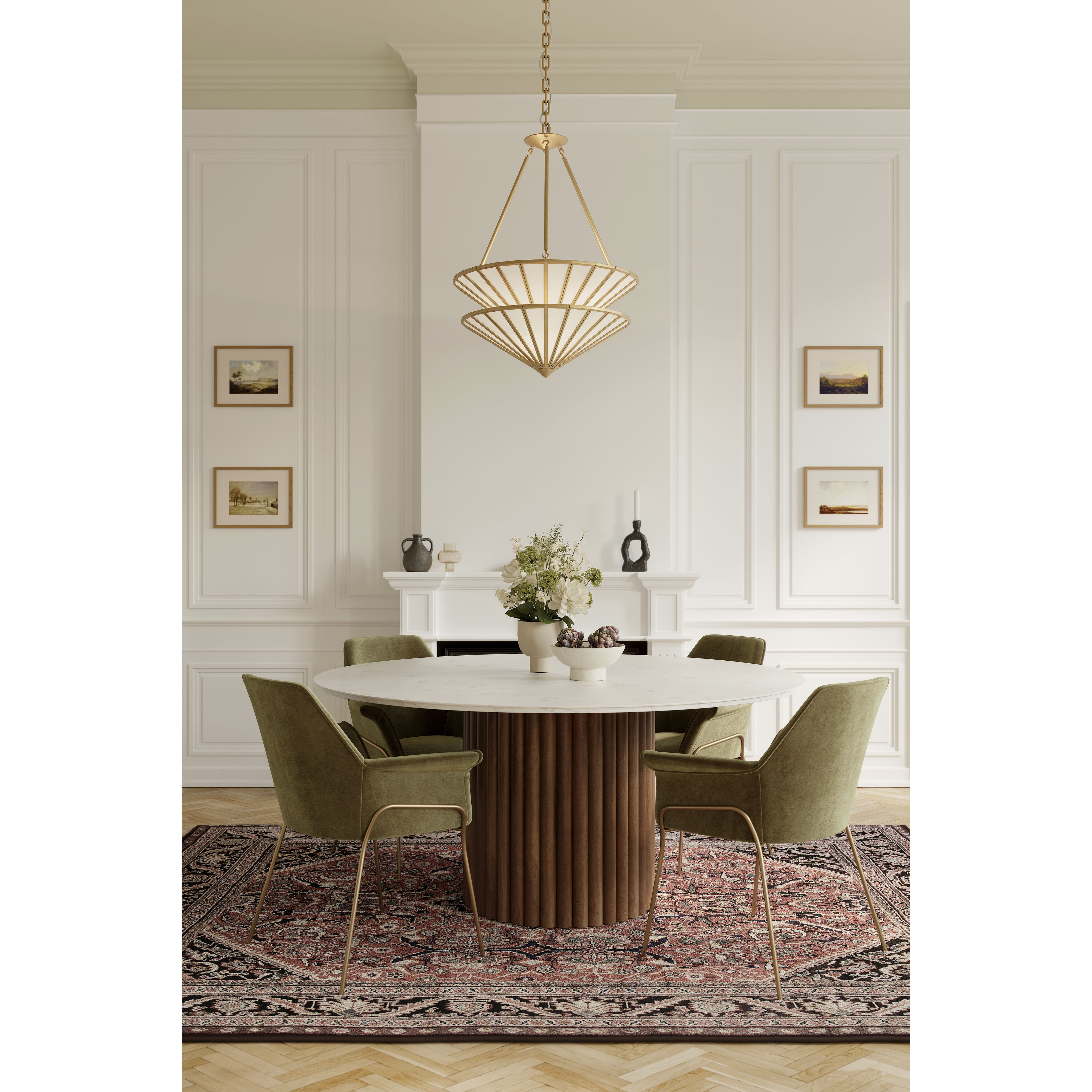 Jaxen 3 Light 24.5 inch Legacy Brass Pendant Ceiling Light
