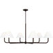 C&M by Chapman & Myers Fiona 6 Light 50 inch Aged Iron Chandelier Ceiling Light in Standard