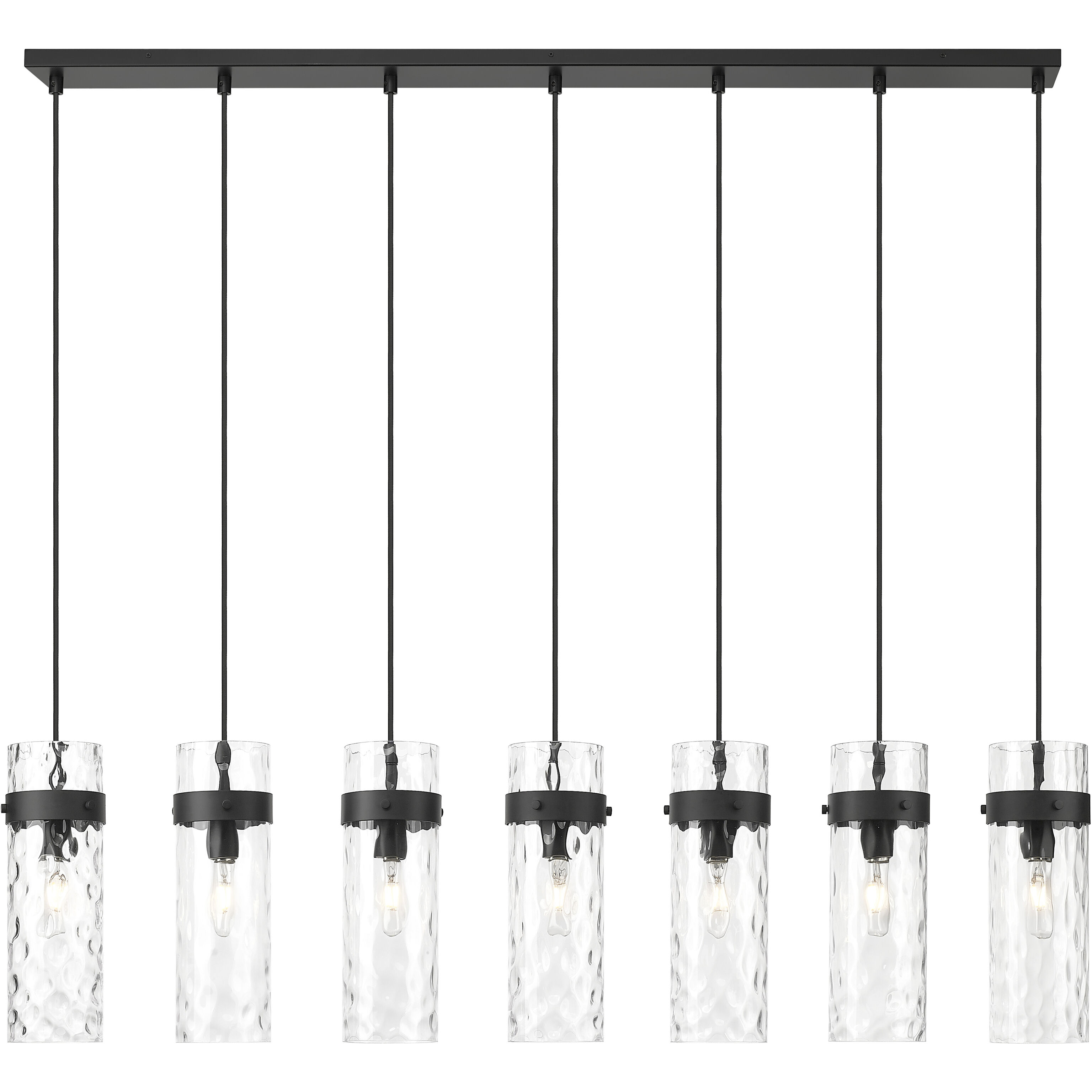 Fontaine Linear Chandelier Ceiling Light in Matte Black