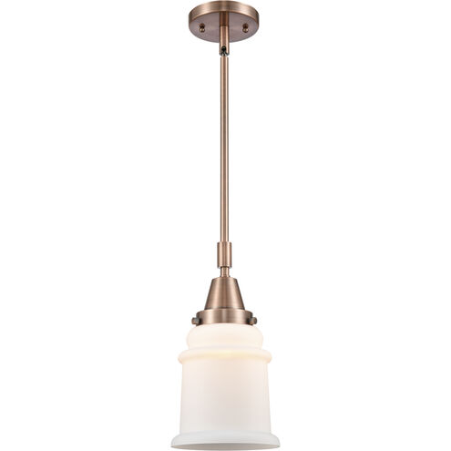 Franklin Restoration Canton 1 Light 7 inch Antique Copper Mini Pendant Ceiling Light in Matte White Glass