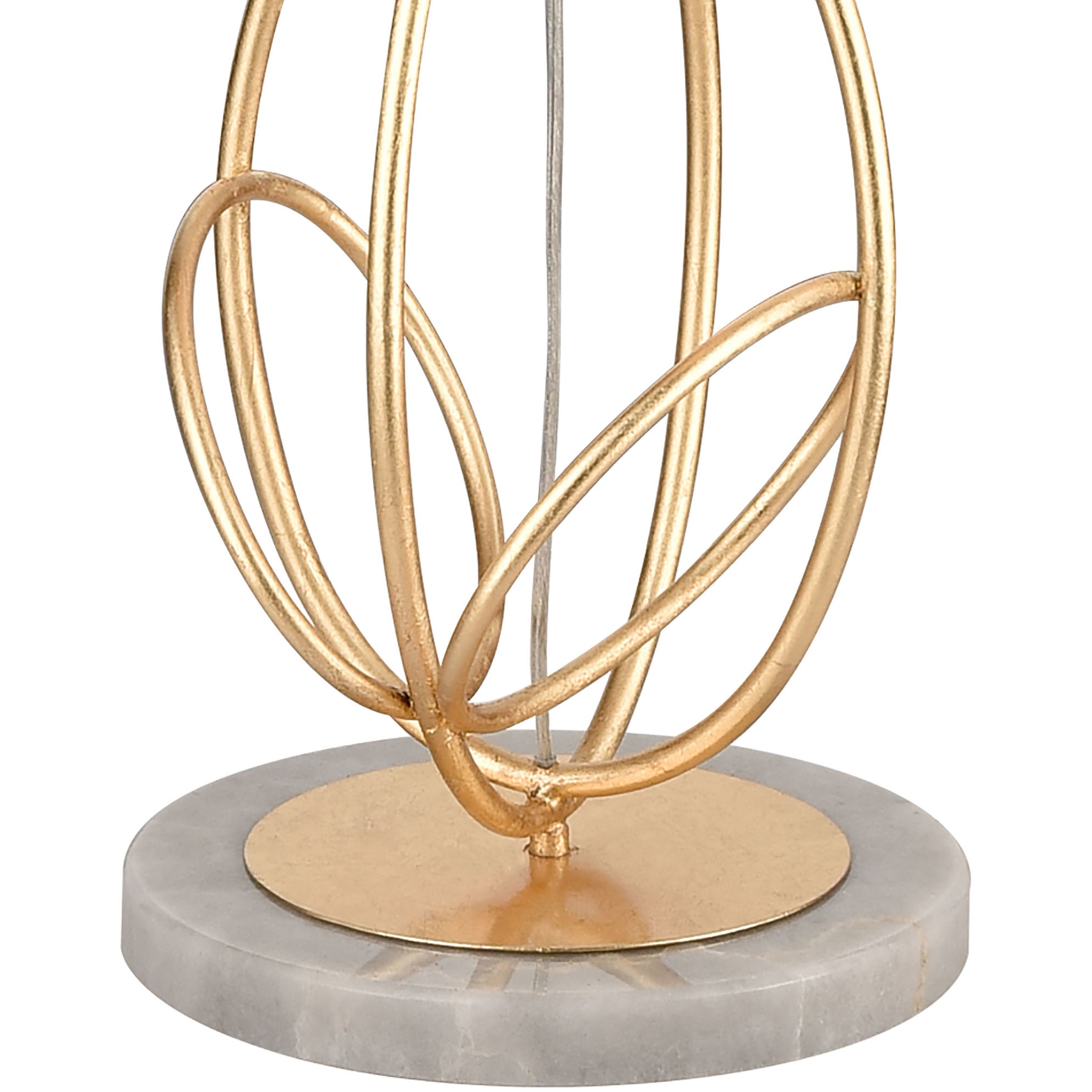 Morely 63 inch 150 watt Gold Leaf with White Floor Lamp Portable Light