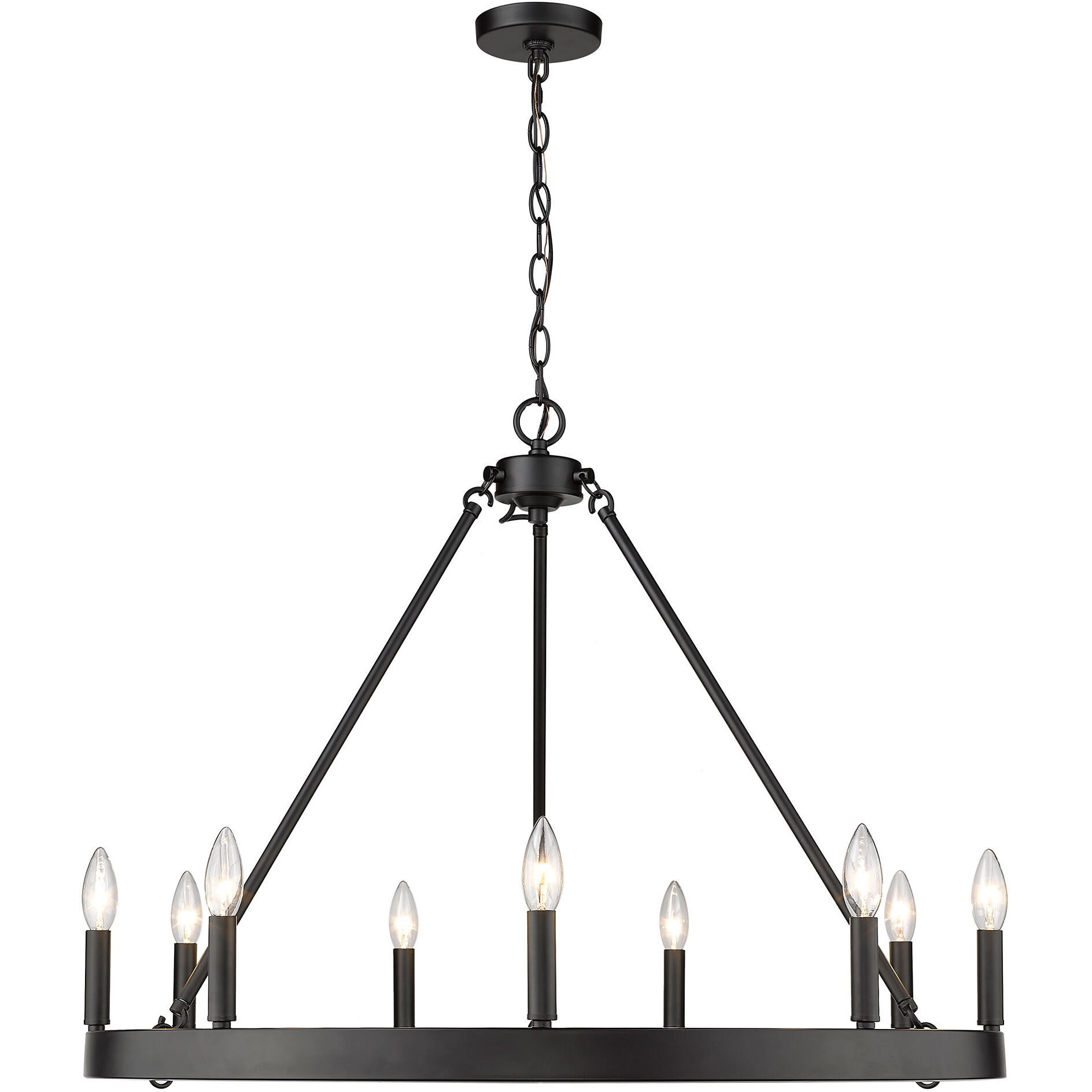 Alastair 32 inch 60.00 watt Matte Black Chandelier Ceiling Light