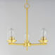 Corona 3 Light 16.5 inch Satin Brass Single-Tier Chandelier Ceiling Light in Clear