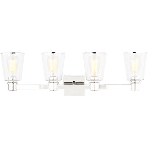 C&M by Chapman & Myers Alessa 4 Light 30.63 inch Polished Nickel Bath Vanity Wall Sconce Wall Light