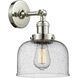 Franklin Restoration Large Bell 1 Light 8 inch Polished Nickel Semi-Flush Mount Ceiling Light in Seedy Glass, Franklin Restoration