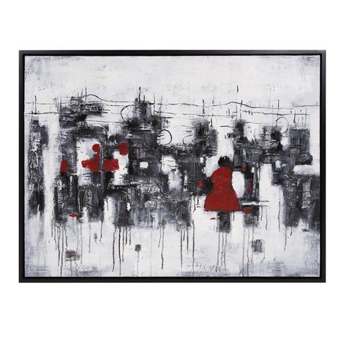 Women In The Red Dress 40 X 30 inch Hand Painted Canvas