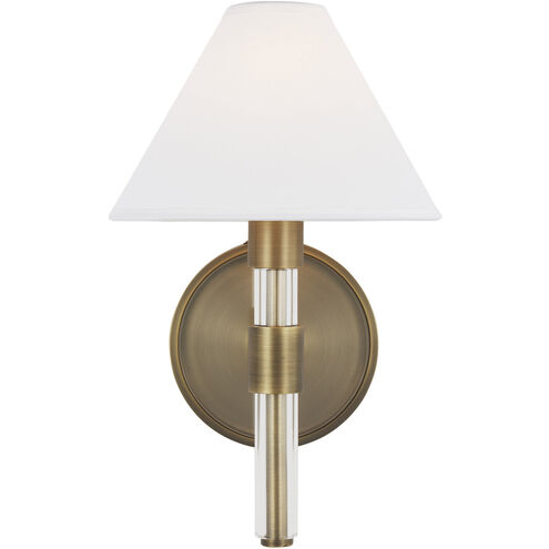 Robert 1 Light 8 inch Time Worn Brass / Clear Acrylic Vanity Light Wall Light