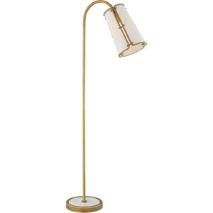 Carrier and Company Hastings 55 inch 60.00 watt Hand-Rubbed Antique Brass Floor Lamp Portable Light in White, Medium