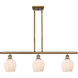 Ballston Norfolk 3 Light 36 inch Brushed Brass Island Light Ceiling Light in Matte White Glass