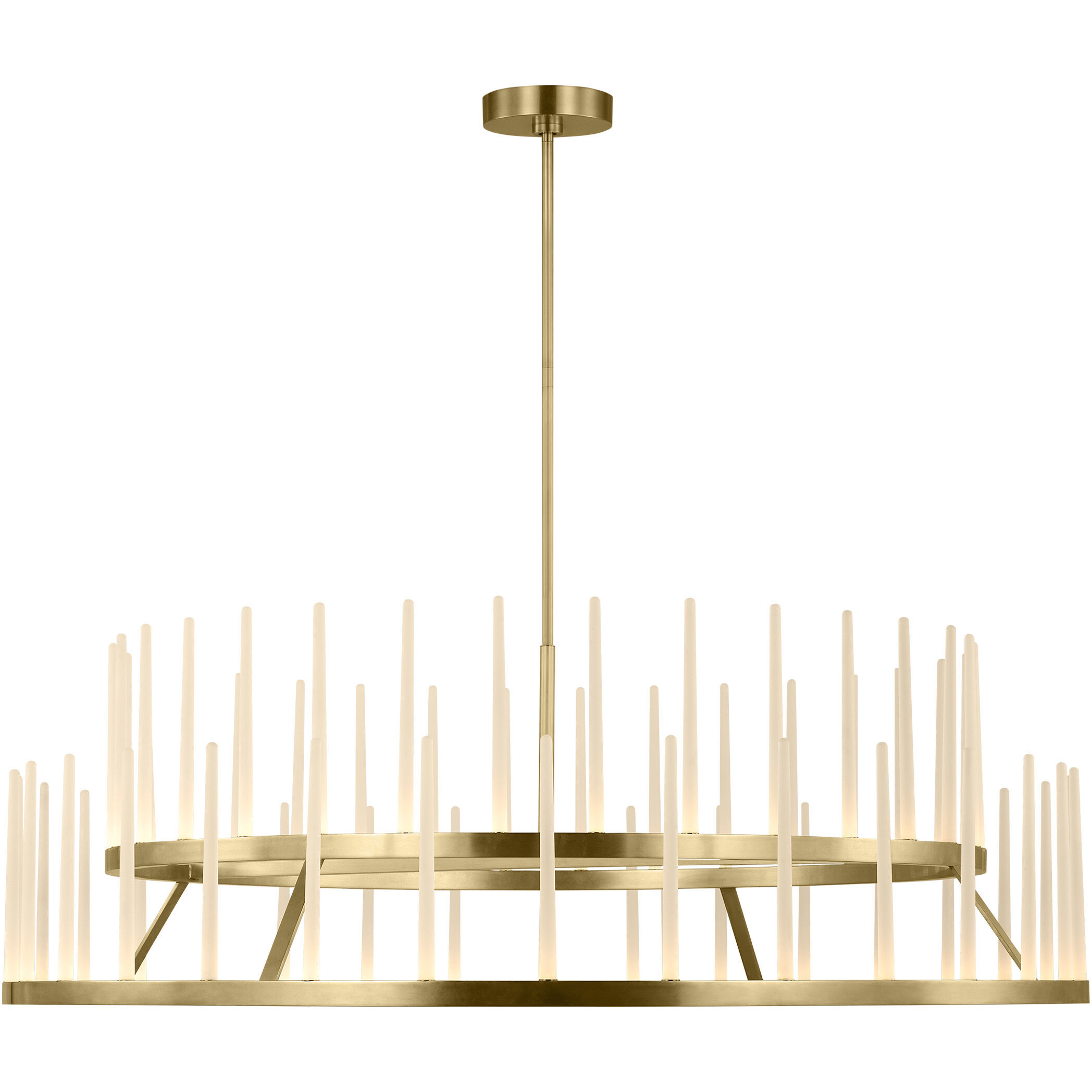 Sean Lavin Sagrada LED 60 inch Hand-Rubbed Antique Brass Two-Tier Chandelier Ceiling Light