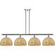 Woven Rattan Island Light Ceiling Light in Polished Chrome