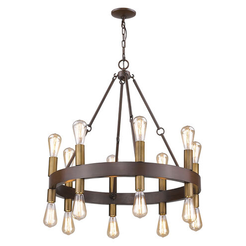 Cumberland 16 Light 28 inch Faux Wood Finish Chandelier Ceiling Light