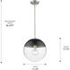 Dixon Pendant Ceiling Light in Pewter, Matte Black, Large