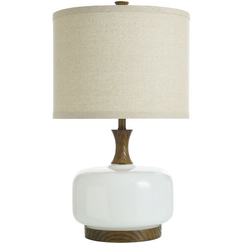 Signature 3 inch 150 watt Stained Wood and White Table Lamp Portable Light