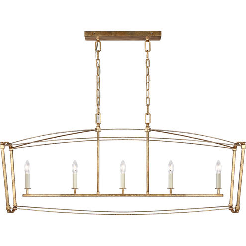 Sean Lavin Thayer Linear Chandelier Ceiling Light in Antique Gild