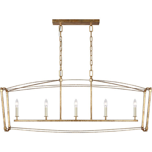 Sean Lavin Thayer 5 Light 49 inch Antique Gild Linear Chandelier Ceiling Light