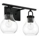 Mansfield 2 Light 16 inch Matte Black Vanity Light Wall Light