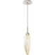 Rock Crystal LED 4.2 inch Beige Silver Pendant Ceiling Light in 3000K LED, Metallic Beige Silver, Chilled Amber
