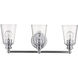 Ceil 3 Light 23 inch Chrome Vanity Light Wall Light