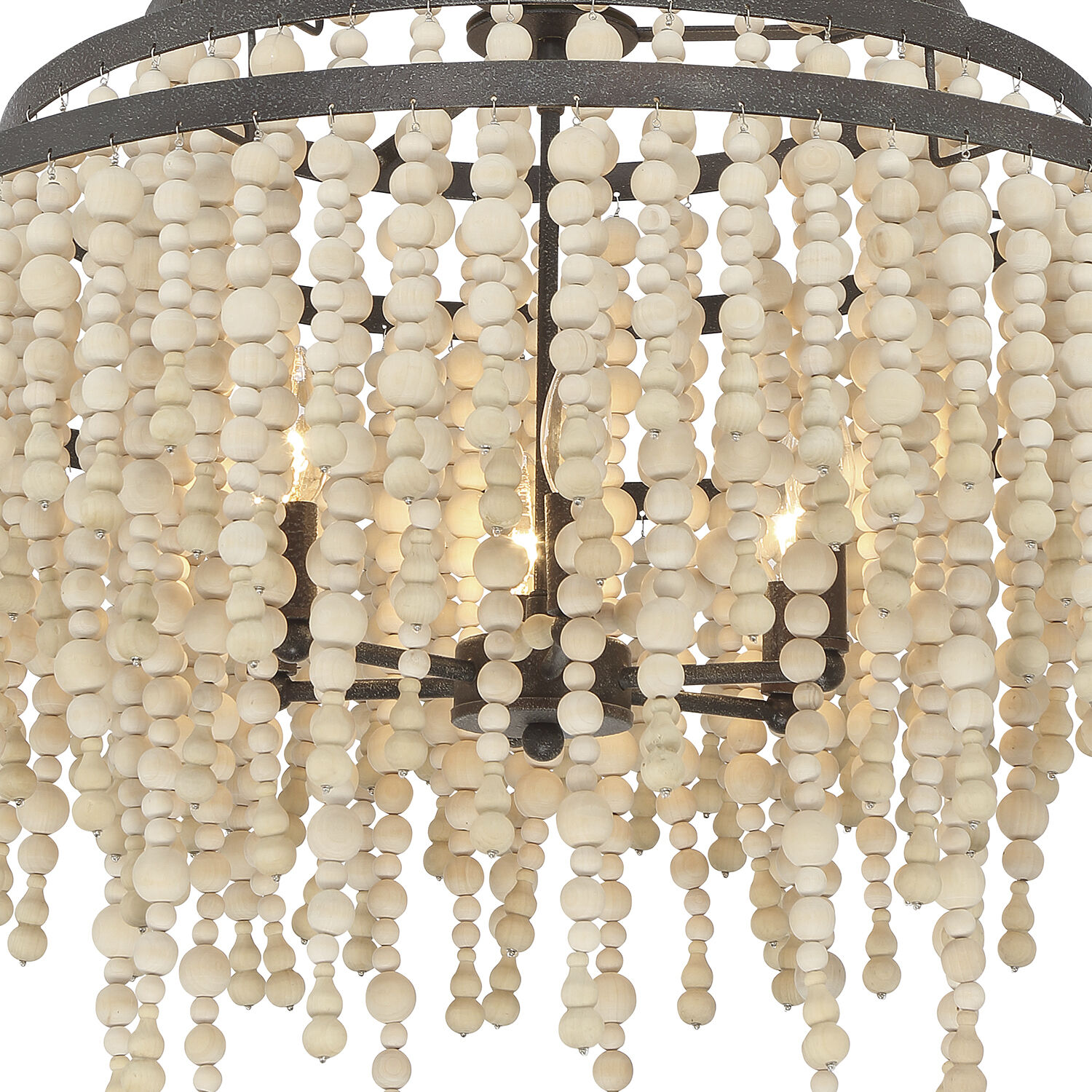 Poppy 3 Light 15 inch Forged Bronze Semi Flush Ceiling Light